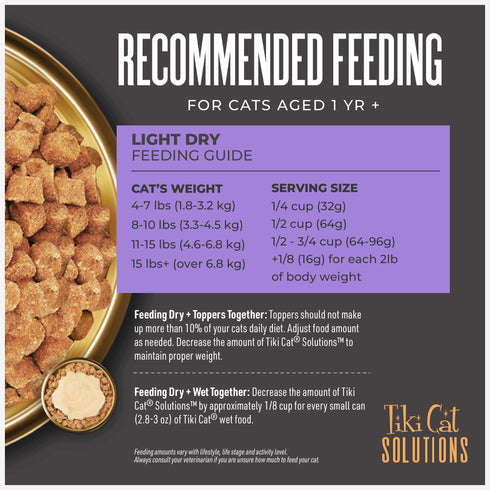 Tiki Cat Solutions Light Turkey Dry Cat Food 2.8lb - Poudre Pet & Feed Supply 4